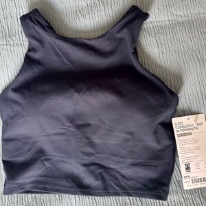 Conscious Crop Tank Top in Powervita - Navy Size XXS Cup D-DD